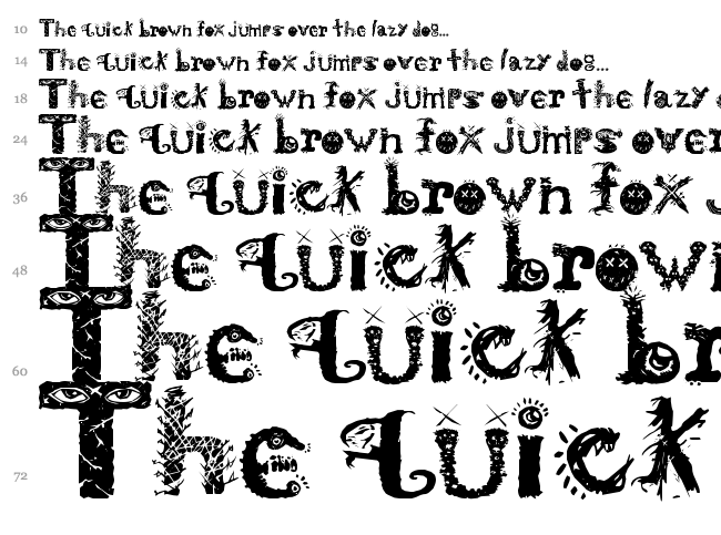 Monstrous Zosimus font waterfall